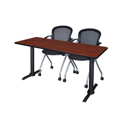 Cain Rectangle Tables > Training Tables > Cain Training Table & Chair Sets, 60 W, 24 L, 29 H, Cherry MTRCT6024CH23BK